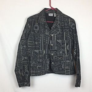 Chico’s jacket metallic  embroidered